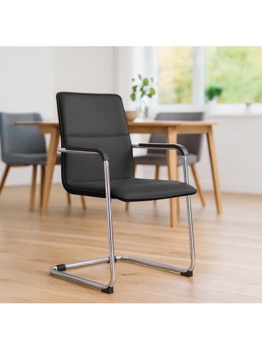 Set van 2 bezoekersstoelen Seattle, zwart Set van 2 bezoekersstoelen Seattle, zwart