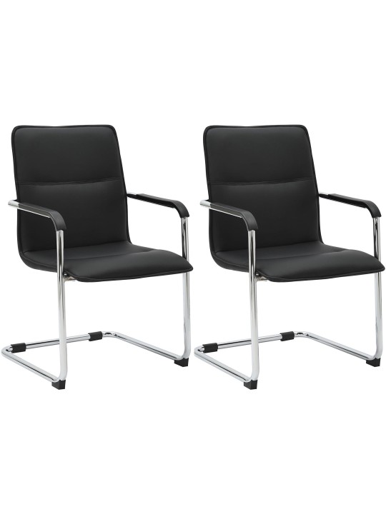 Set van 2 bezoekersstoelen Seattle, zwart Set van 2 bezoekersstoelen Seattle, zwart