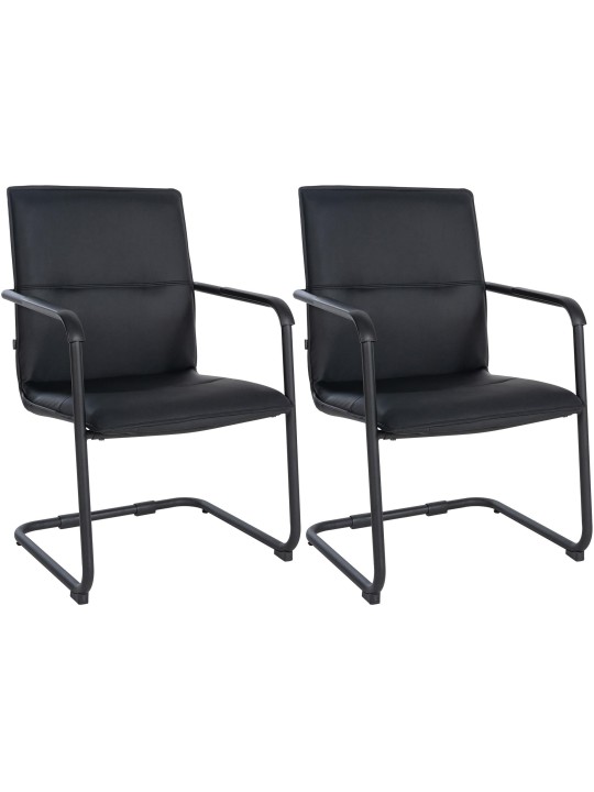 Set van 2 bezoekersstoelen Seattle, zwart/zwart Set van 2 bezoekersstoelen Seattle, zwart/zwart
