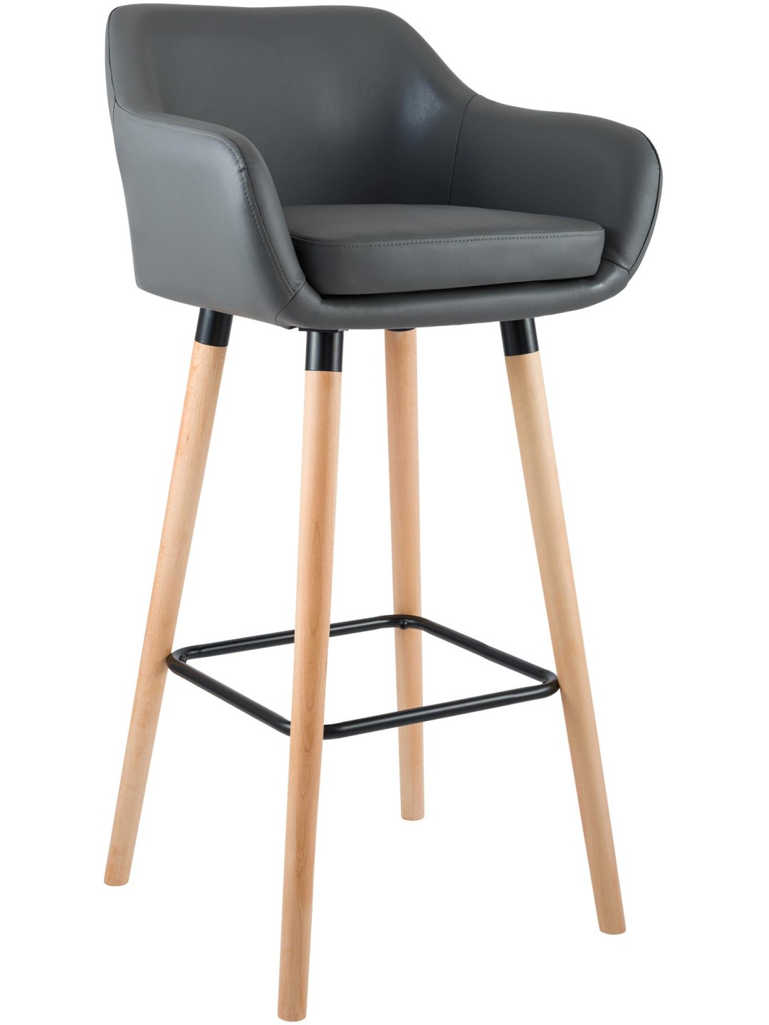 Barkruk Grant kunstleer, grijs
