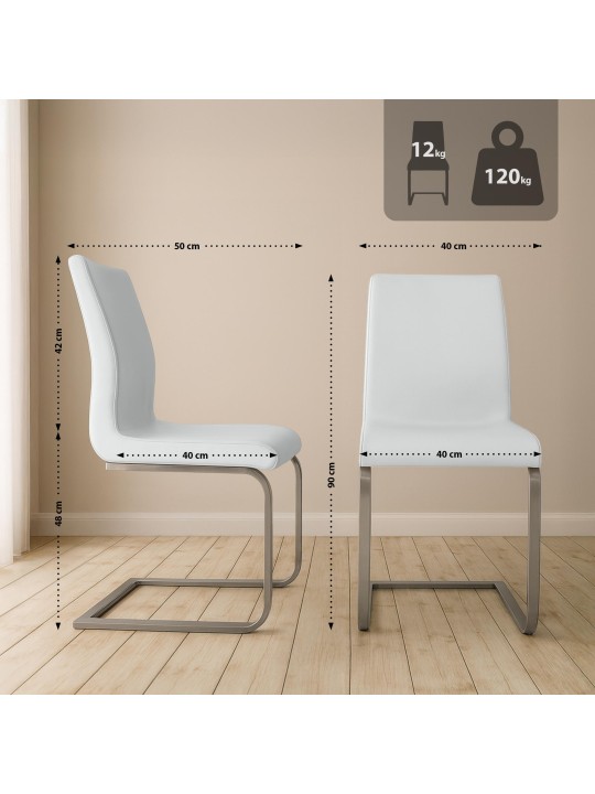 Set van 2 Belfort eetkamerstoelen, wit