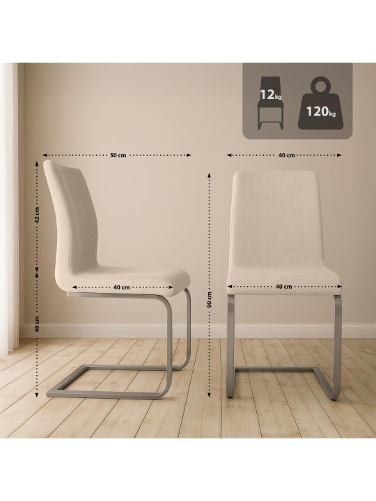 Eetkamerstoel Belfort FABRIC, crème Eetkamerstoel Belfort FABRIC, crème