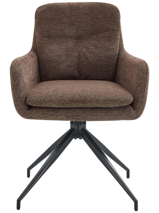 Eetkamerstoel Pickett stof, bruin