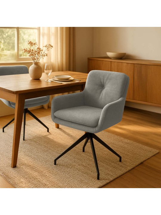 Eetkamerstoel Pickett stof, taupe