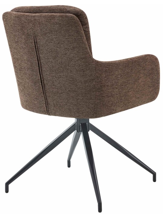 Set van 2 eetkamerstoelen Pickett stof, bruin