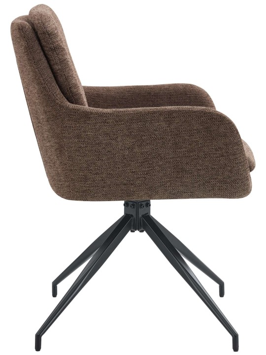 Set van 2 eetkamerstoelen Pickett stof, bruin