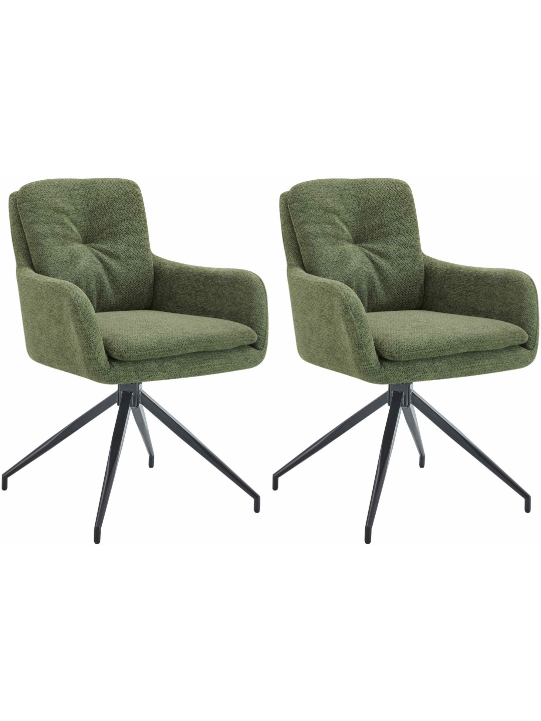 Set van 2 eetkamerstoelen Pickett stof, groen