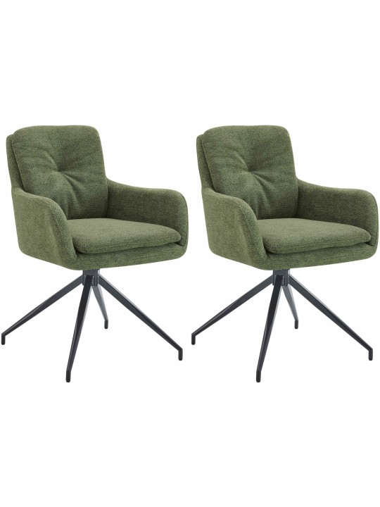 Set van 2 eetkamerstoelen Pickett stof, groen