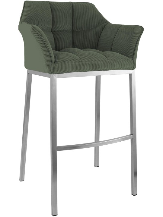 Barkruk Damaso E Cord met 4-poots frame, groen