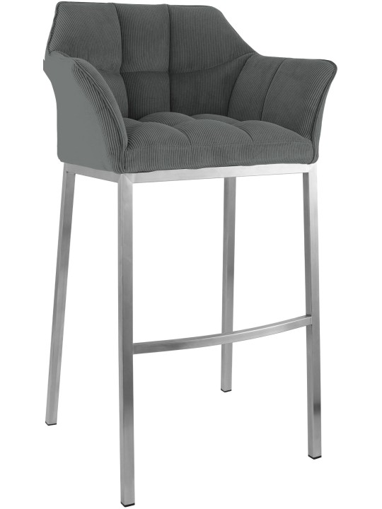 Barkruk Damaso E Cord met 4-poots frame, grijs Barkruk Damaso E Cord met 4-poots frame, grijs