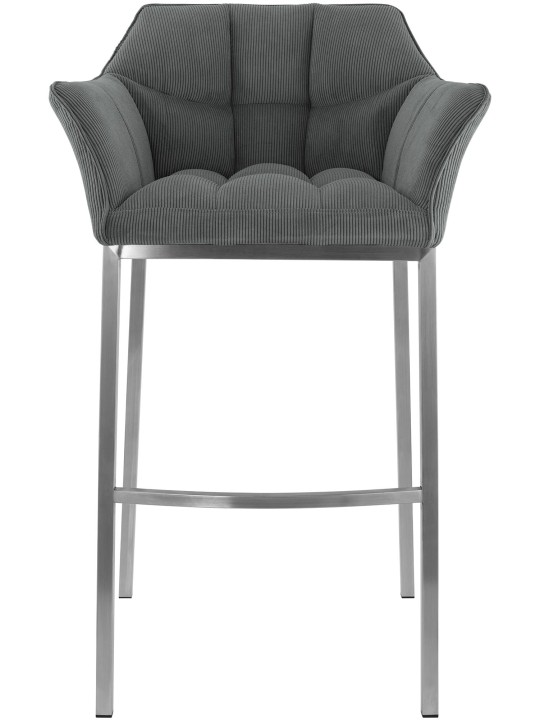 Barkruk Damaso E Cord met 4-poots frame, grijs Barkruk Damaso E Cord met 4-poots frame, grijs