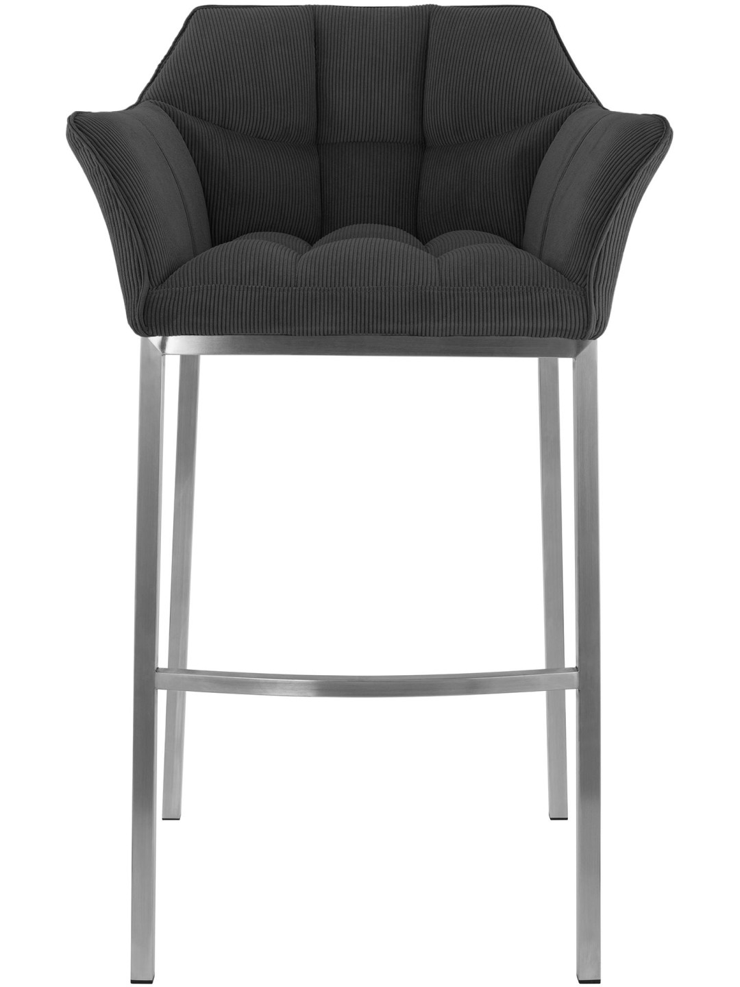 Barkruk Damaso E Cord met 4-poots frame, donkergrijs