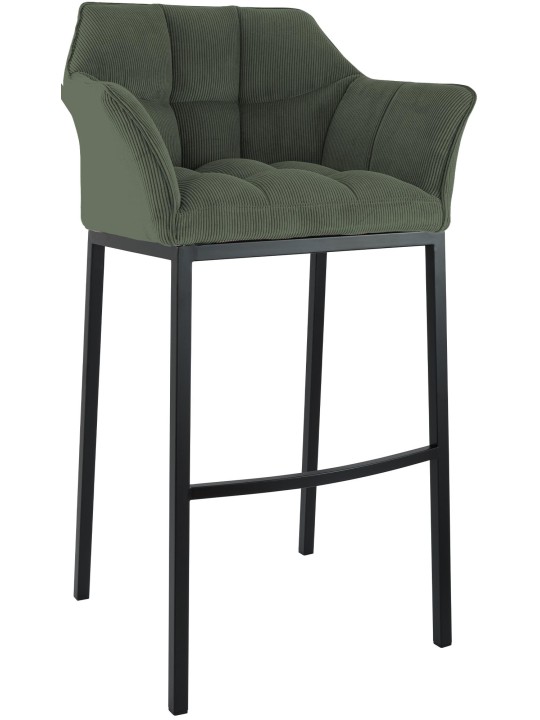 Barkruk Damaso B Cord met 4-poots frame, groen Barkruk Damaso B Cord met 4-poots frame, groen
