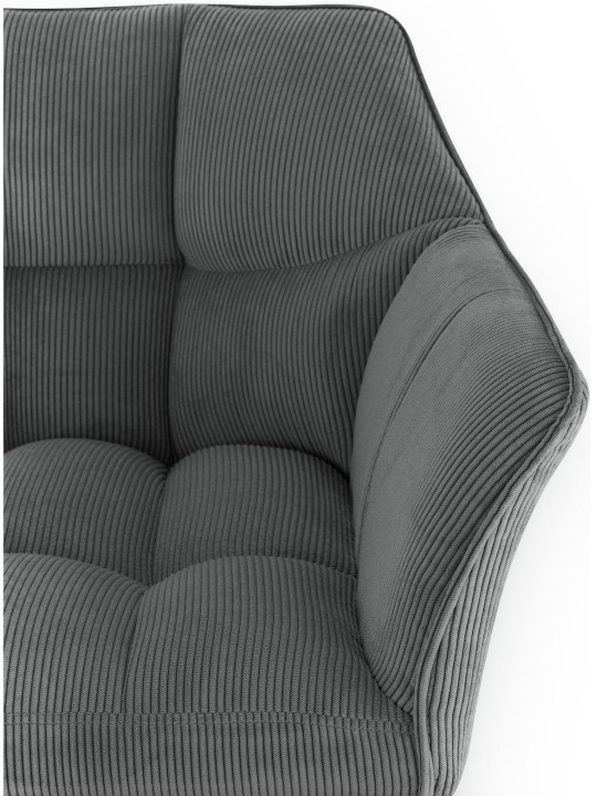 Barkruk Damaso B Cord met 4-poots frame, grijs