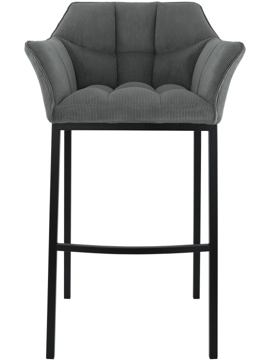 Barkruk Damaso B Cord met 4-poots frame, grijs