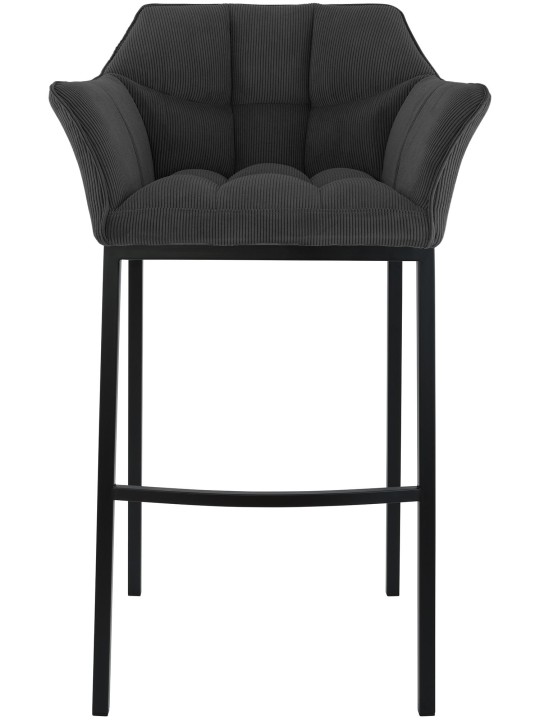 Barkruk Damaso B Cord met 4-poots frame, donkergrijs