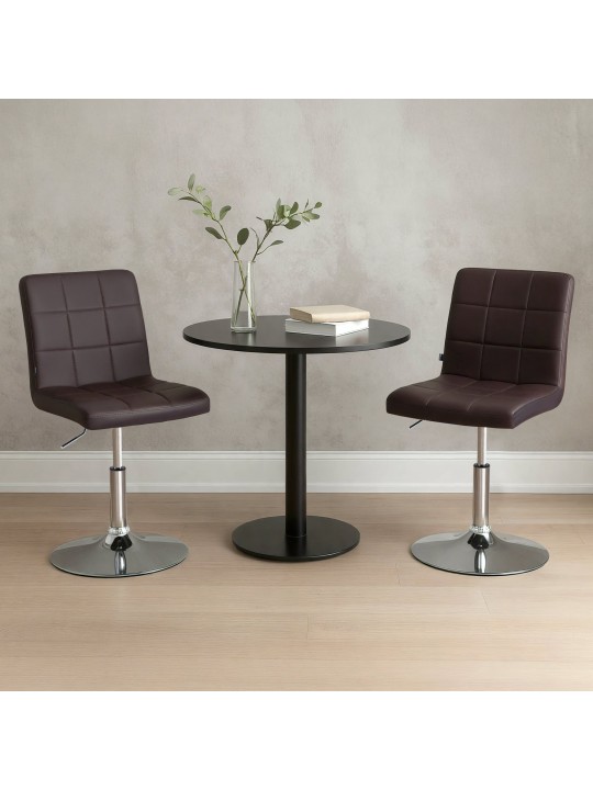 Stoel Ricky kunstleer, bruin