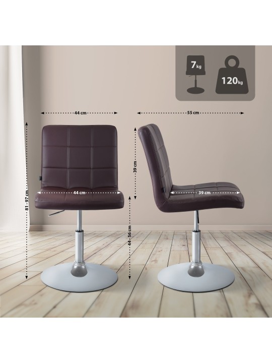 Stoel Ricky kunstleer, bruin