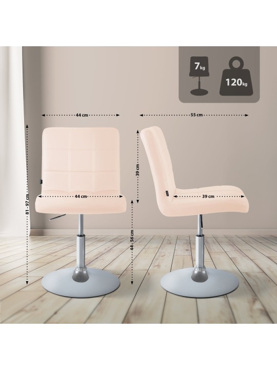 Stoel Ricky kunstleer, crème