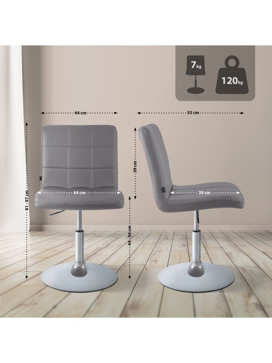 Stoel Ricky kunstleer, grijs