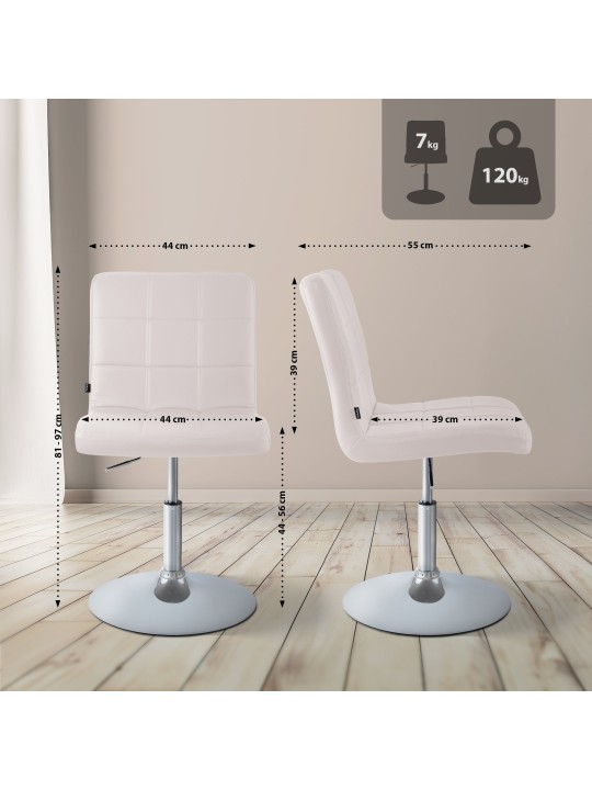 Stoel Ricky kunstleer, wit