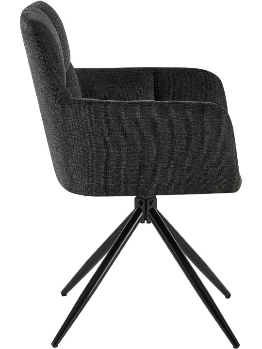 Eetkamerstoel Jonah stof, zwart