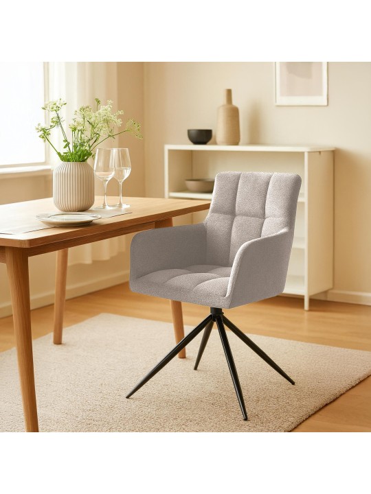 Set van 2 eetkamerstoelen Jonah stof, taupe