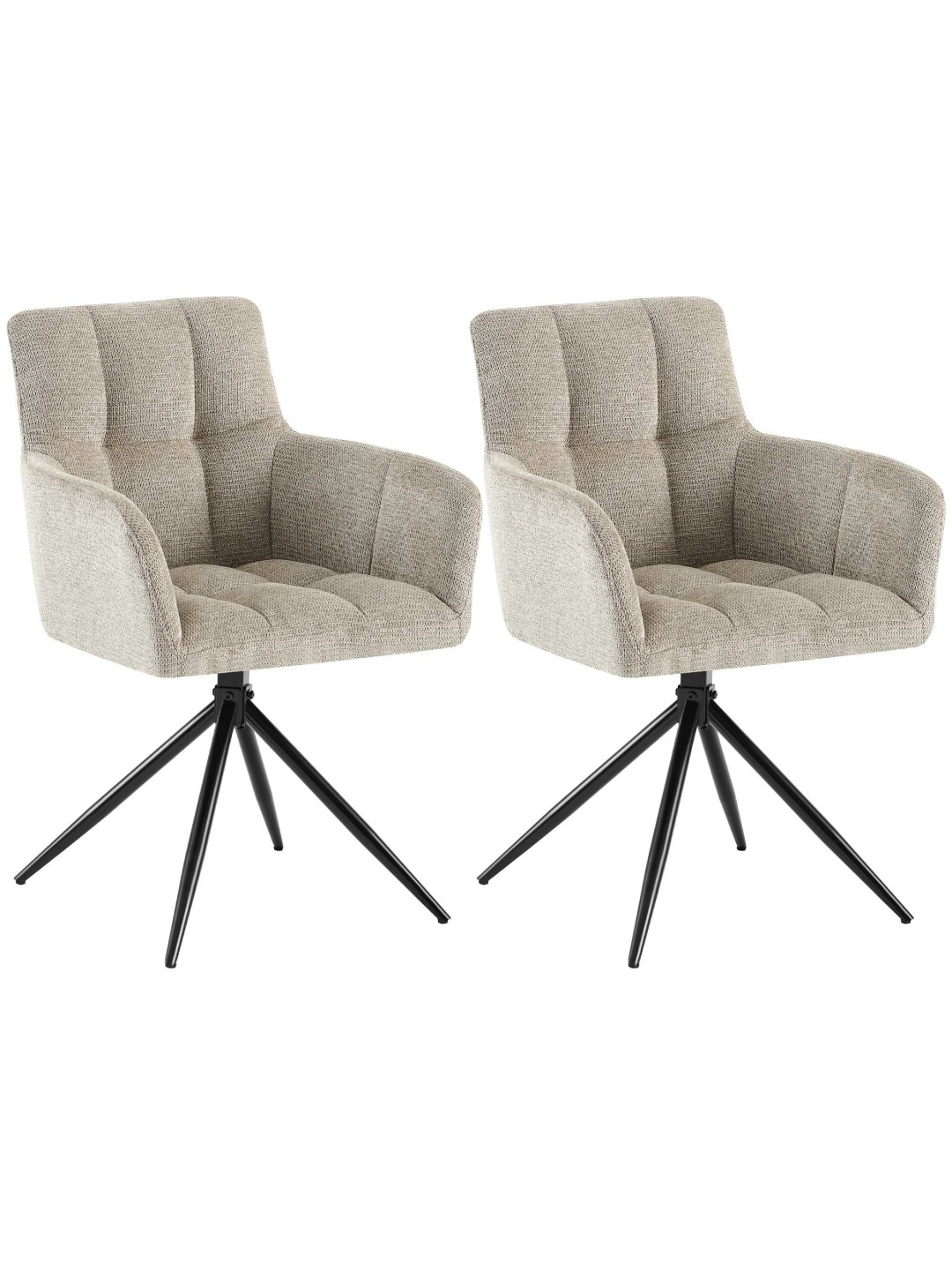 Set van 2 eetkamerstoelen Jonah stof, taupe