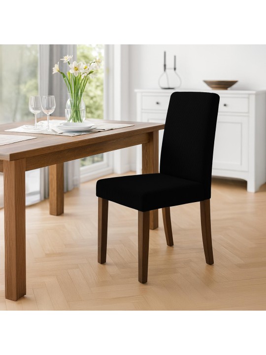 Eetkamerstoel Ina Cord antiek donker, zwart