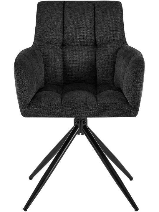 Set van 2 eetkamerstoelen Jonah stof, zwart Set van 2 eetkamerstoelen Jonah stof, zwart