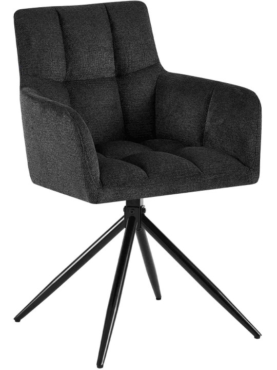 Set van 2 eetkamerstoelen Jonah stof, zwart Set van 2 eetkamerstoelen Jonah stof, zwart