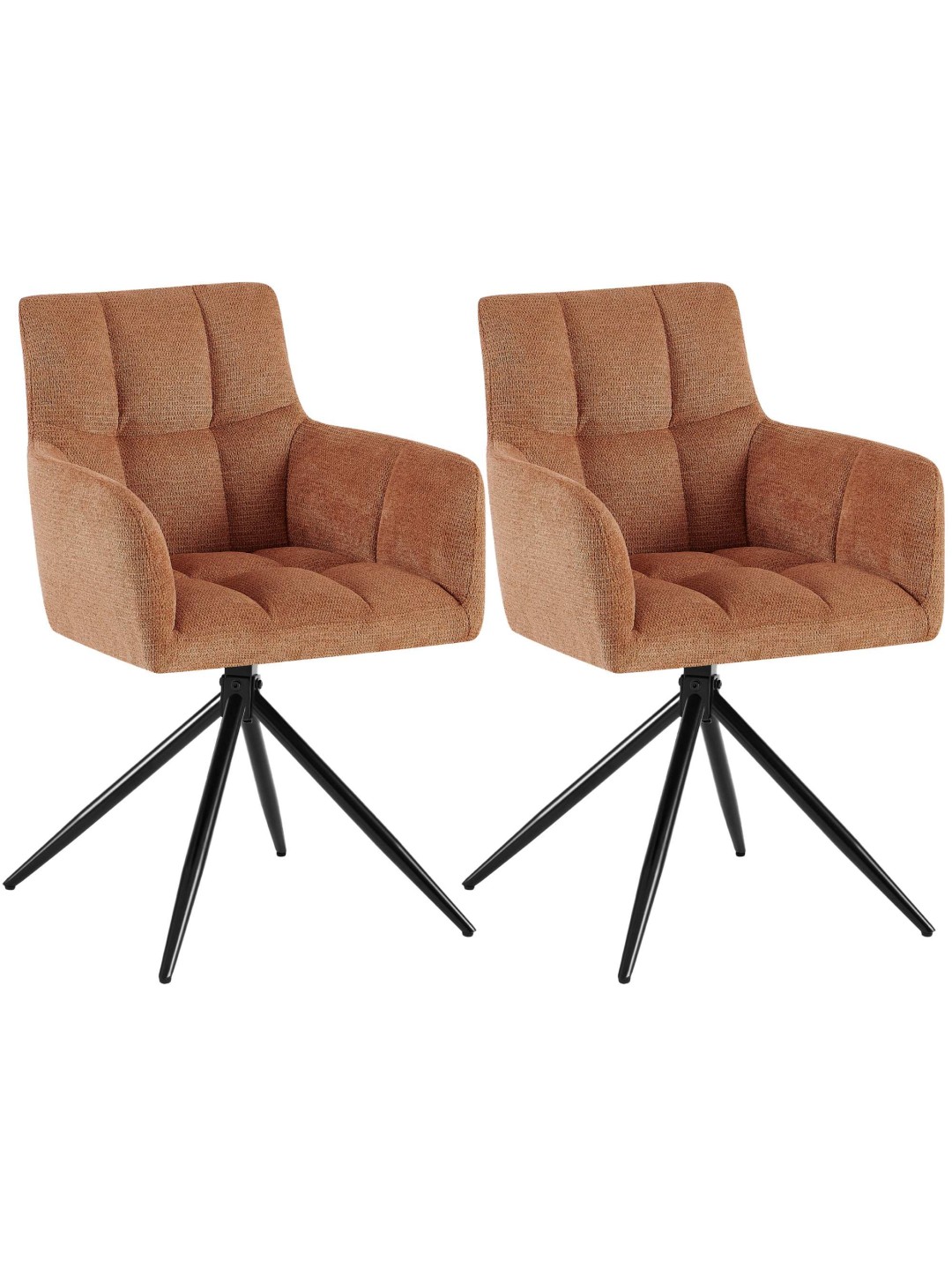 Set van 2 eetkamerstoelen Jonah stof, oranje