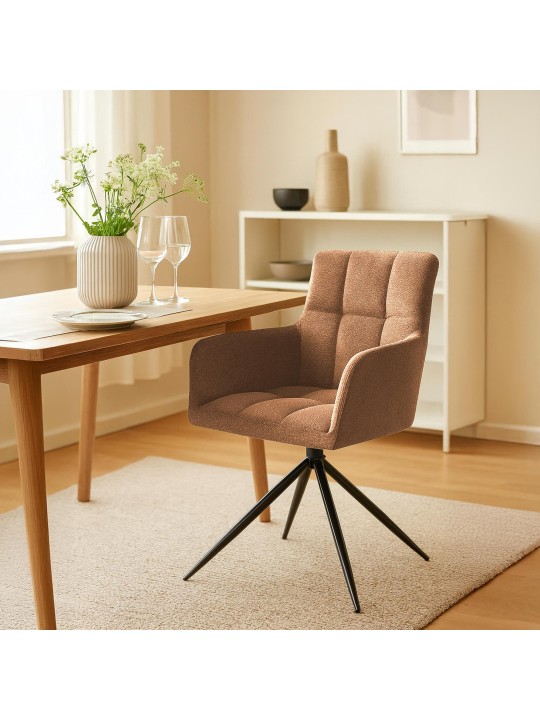 Set van 2 eetkamerstoelen Jonah stof, oranje