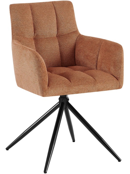 Set van 2 eetkamerstoelen Jonah stof, oranje