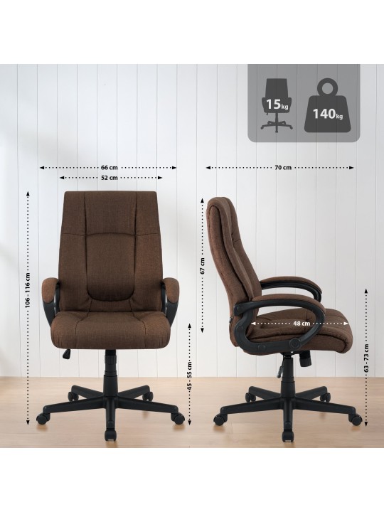 Bureaustoel XL Sparta stof, bruin Bureaustoel XL Sparta stof, bruin