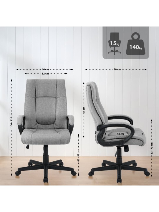 Bureaustoel XL Sparta stof, grijs Bureaustoel XL Sparta stof, grijs