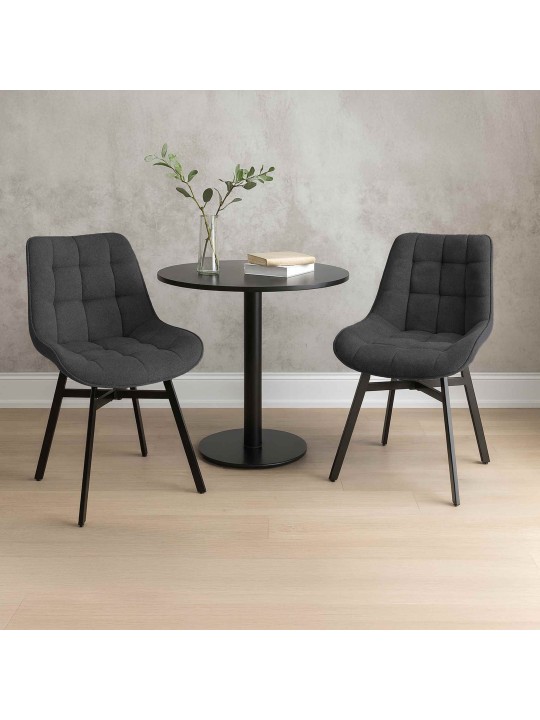 Stoel Colby stof, donkergrijs