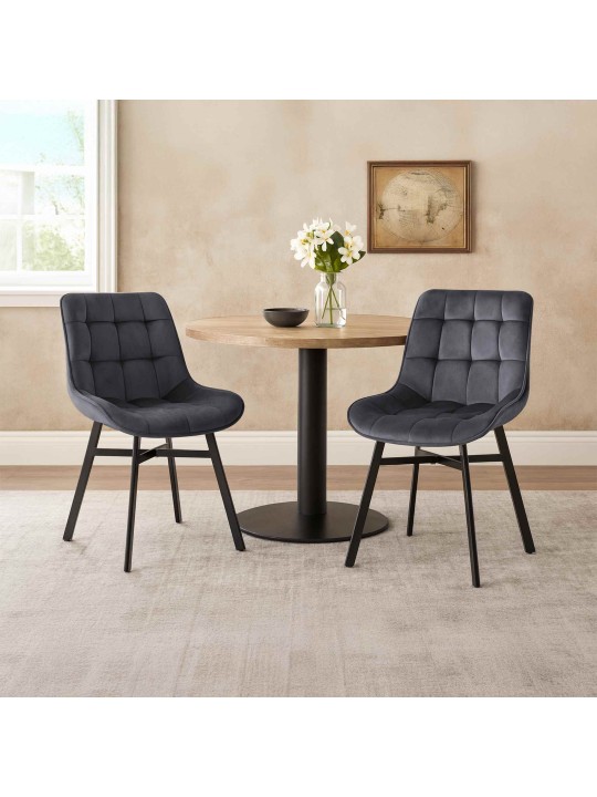 Stoel Colby Velvet, donkergrijs