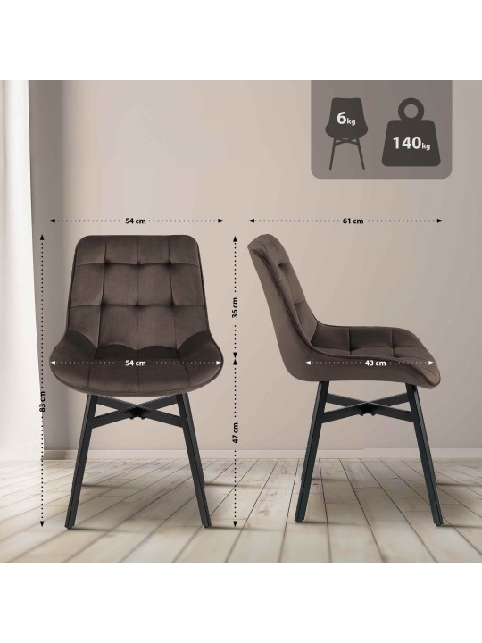 Stoel Colby Velvet, bruin