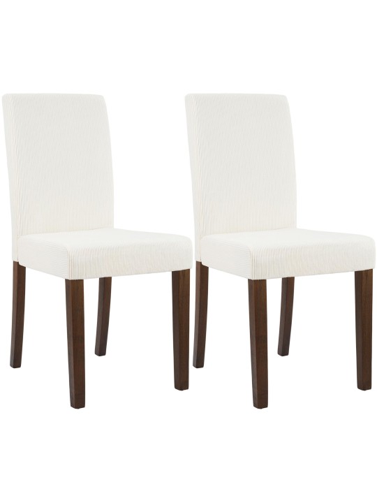 Set van 2 eetkamerstoelen Ina Cord antiek donker, crème