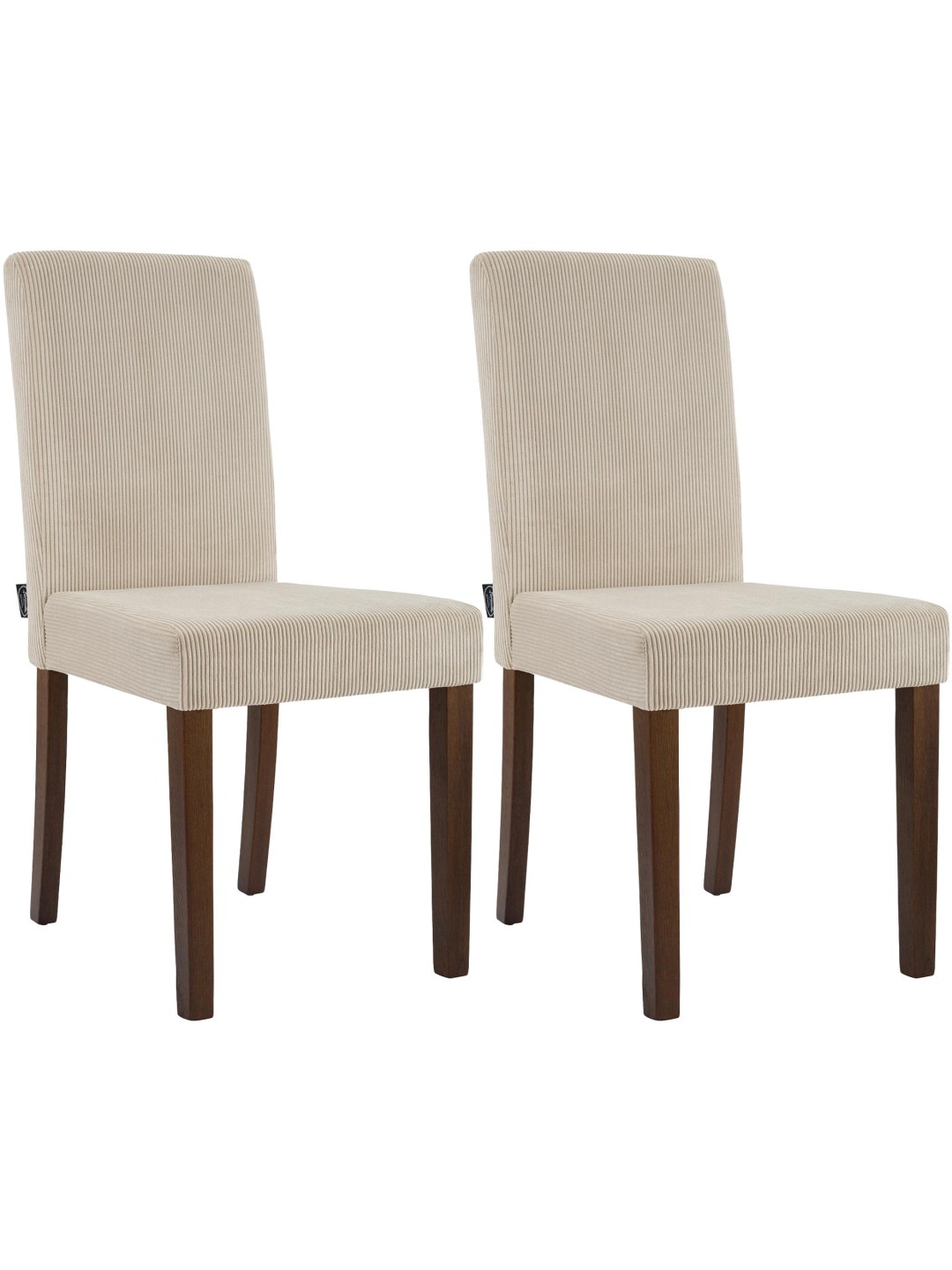 Set van 2 eetkamerstoelen Ina Cord antiek donker, lichtbruin