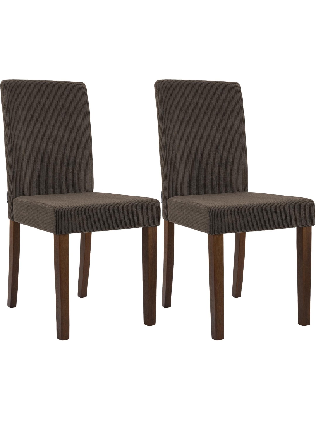 Set van 2 eetkamerstoelen Ina Cord antiek donker, bruin