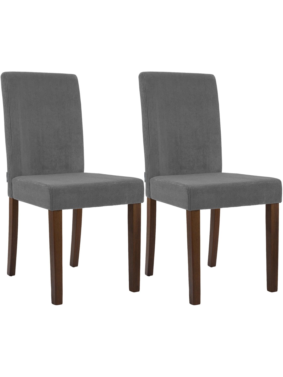 Set van 2 eetkamerstoelen Ina Cord antiek donker, grijs