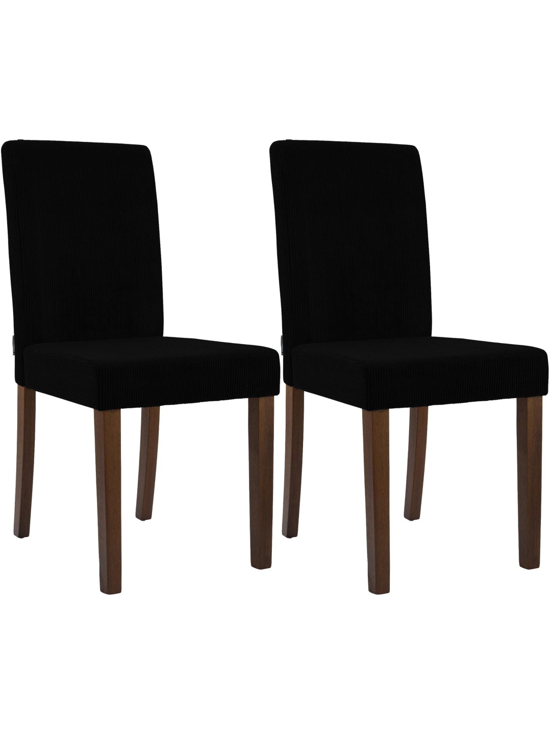 Set van 2 eetkamerstoelen Ina Cord antiek donker, zwart