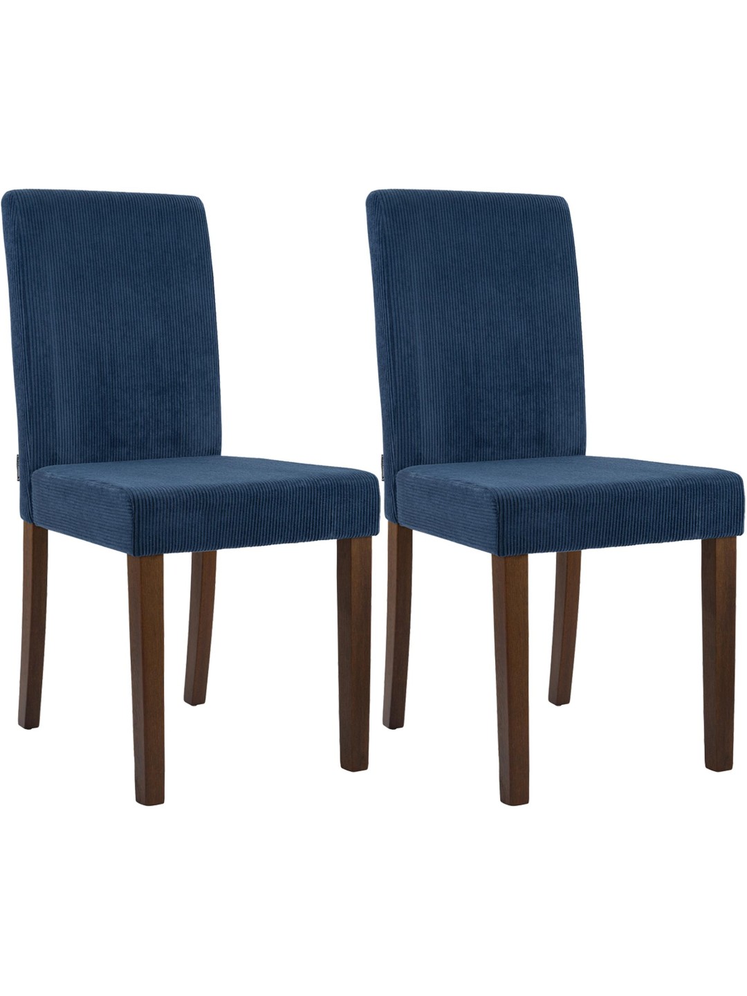 Set van 2 eetkamerstoelen Ina Cord antiek donker, blauw