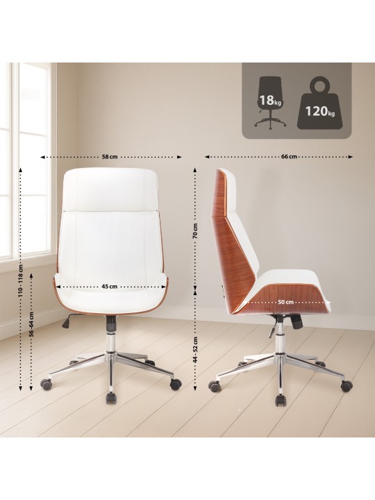 Bureaustoel Varel kunstleer, walnoot/wit Bureaustoel Varel kunstleer, walnoot/wit