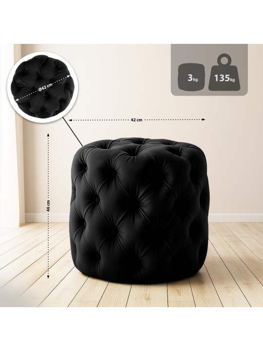 Kruk Drancy Fluweel M, zwart