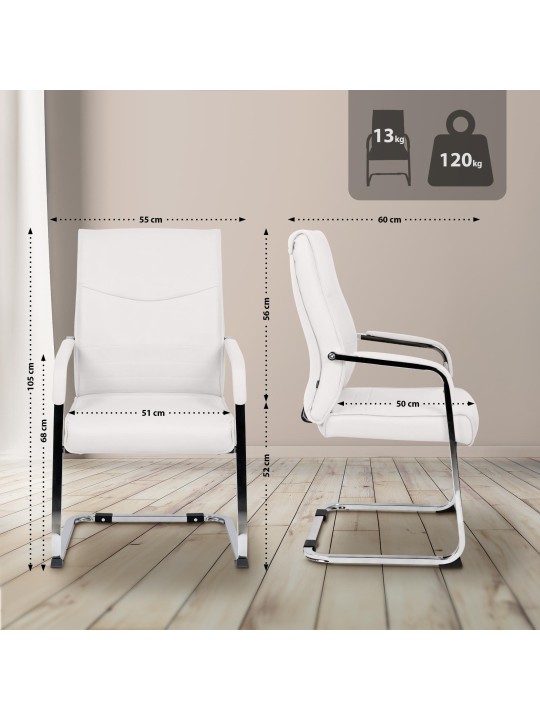 Besucherstuhl Hobart, wit