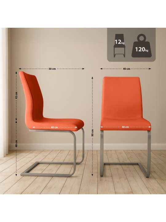 Set van 2 Belfort eetkamerstoelen, oranje