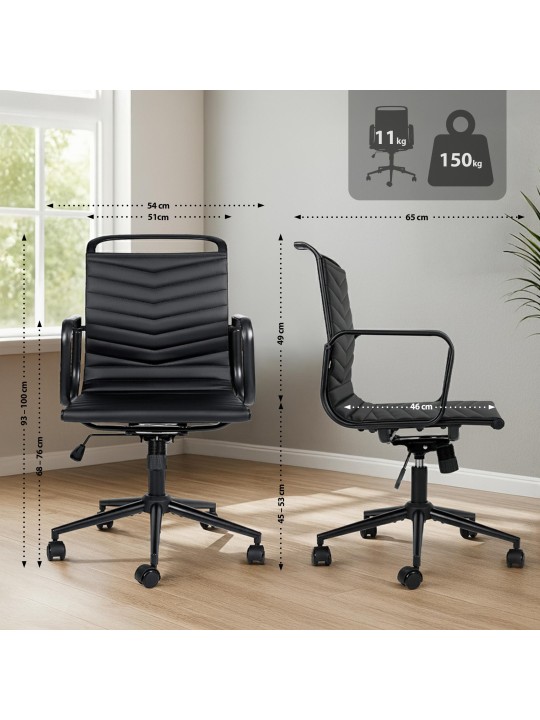 Bureaustoel Bakers kunstleer, zwart